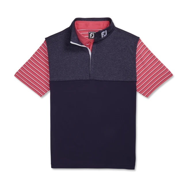 Heather Yoke Half-Zip Vest - FJ Tour Collar 1 Heather Yoke Half-Zip Vest - FJ Tour Collar