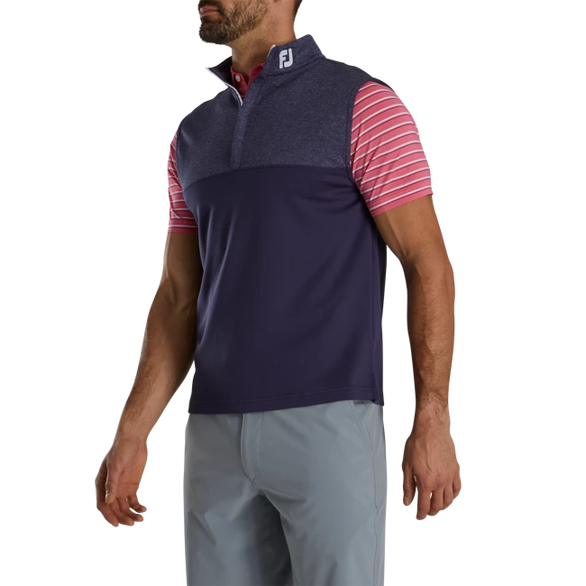 Heather Yoke Half-Zip Vest - FJ Tour Collar 2 Heather Yoke Half-Zip Vest - FJ Tour Collar - Image 2