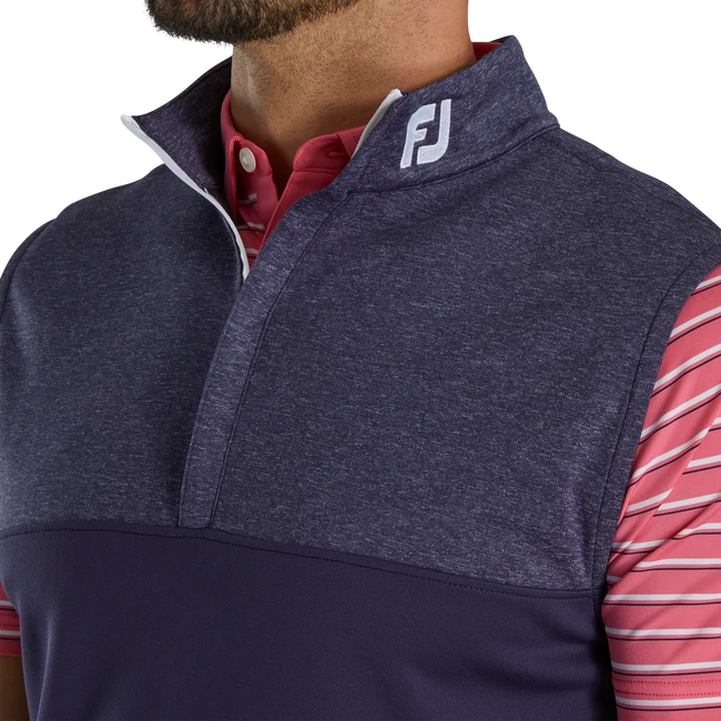Heather Yoke Half-Zip Vest - FJ Tour Collar 4 Heather Yoke Half-Zip Vest - FJ Tour Collar - Image 4