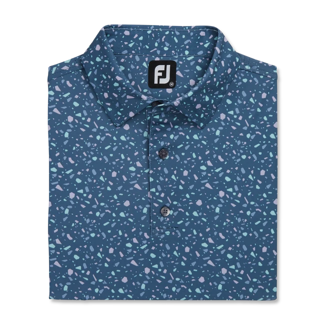 Terrazzo Print Lisle Self Collar 1 Terrazzo Print Lisle Self Collar