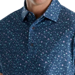 Terrazzo Print Lisle Self Collar 8 Terrazzo Print Lisle Self Collar -Footjoy FJ 25345 04