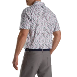 Mini Floral Lisle Self Collar 6 Mini Floral Lisle Self Collar -Footjoy FJ 25379 03