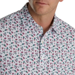 Mini Floral Lisle Self Collar 7 Mini Floral Lisle Self Collar -Footjoy FJ 25379 04