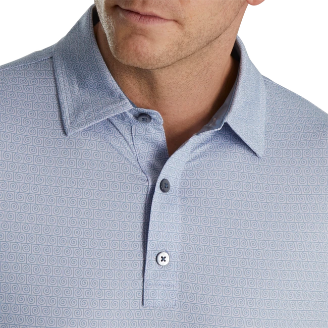 Spiral Line Print Lisle Self Collar 4 Spiral Line Print Lisle Self Collar - Image 4