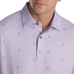 Cactus Print Lisle Self Collar -Footjoy FJ 28032 04