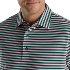 Multi Stripe Lisle Self Collar 7 Multi Stripe Lisle Self Collar -Footjoy FJ 28044 04