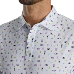 Transfusion Print Lisle Self Collar 7 Transfusion Print Lisle Self Collar -Footjoy FJ 28336 04