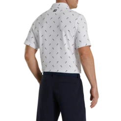 Shoe Print Lisle Self Collar 6 Shoe Print Lisle Self Collar -Footjoy FJ 28955 03