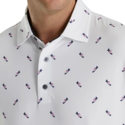 Shoe Print Lisle Self Collar 7 Shoe Print Lisle Self Collar -Footjoy FJ 28955 04