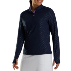 Half-Zip Embossed Pullover Women